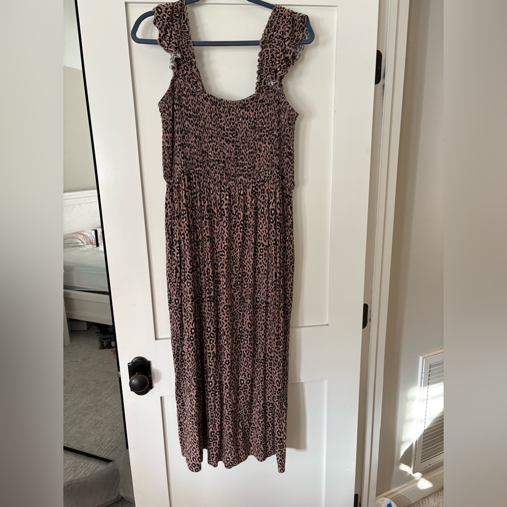 Nordstrom Brown and Black Leopard Print Sundress